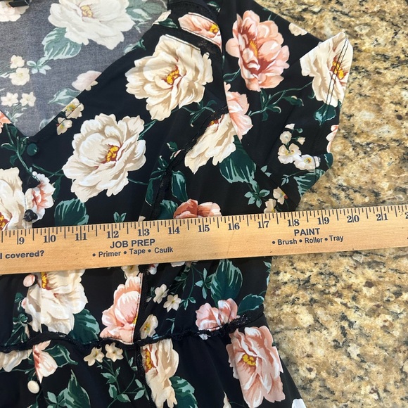 Torrid women’s black floral Midi Studio Knit Button-Front Skater Dress plus sz 1 - Picture 6 of 8